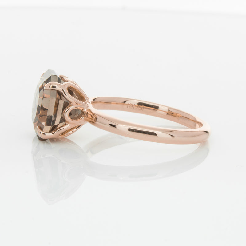 18ct Rose Gold Smoky Quartz Octavia Ring-Ring-Walker & Hall