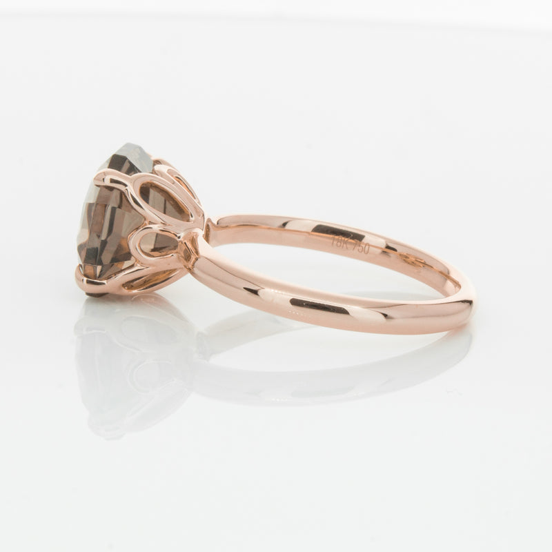 18ct Rose Gold Smoky Quartz Octavia Ring-Ring-Walker & Hall