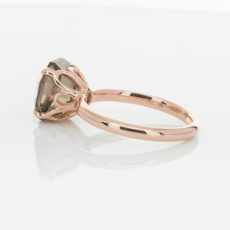 18ct Rose Gold Smoky Quartz Octavia Ring-Ring-Walker & Hall