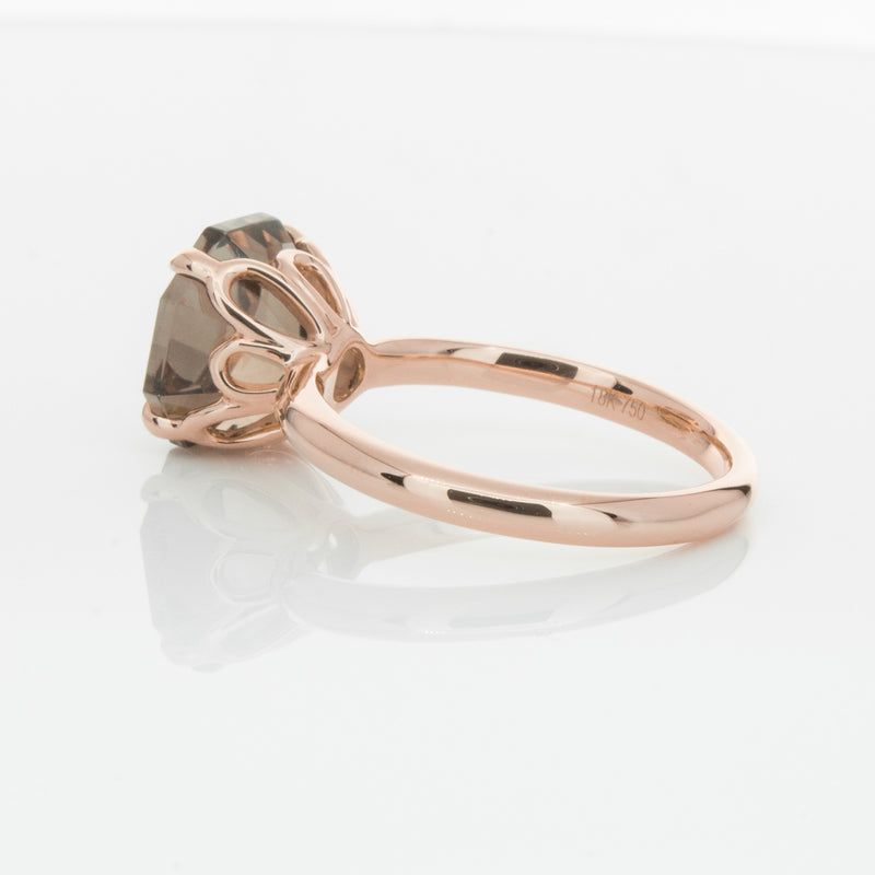 18ct Rose Gold Smoky Quartz Octavia Ring-Ring-Walker & Hall