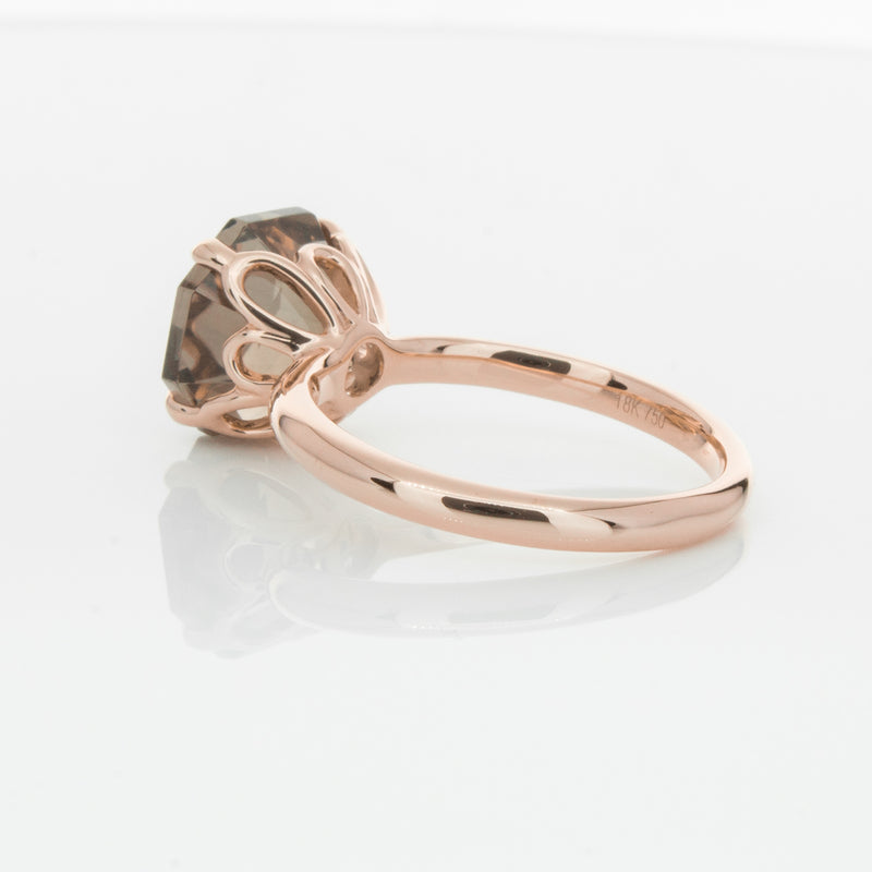 18ct Rose Gold Smoky Quartz Octavia Ring-Ring-Walker & Hall