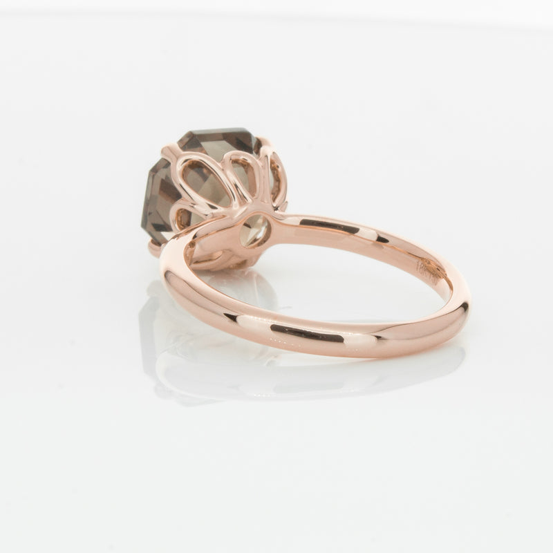 18ct Rose Gold Smoky Quartz Octavia Ring-Ring-Walker & Hall