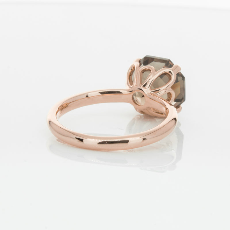 18ct Rose Gold Smoky Quartz Octavia Ring-Ring-Walker & Hall