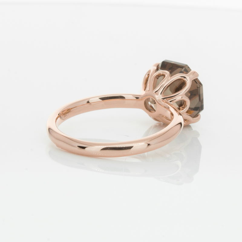 18ct Rose Gold Smoky Quartz Octavia Ring-Ring-Walker & Hall