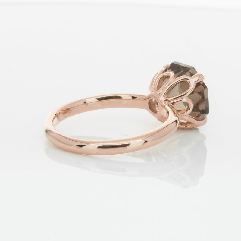 18ct Rose Gold Smoky Quartz Octavia Ring-Ring-Walker & Hall