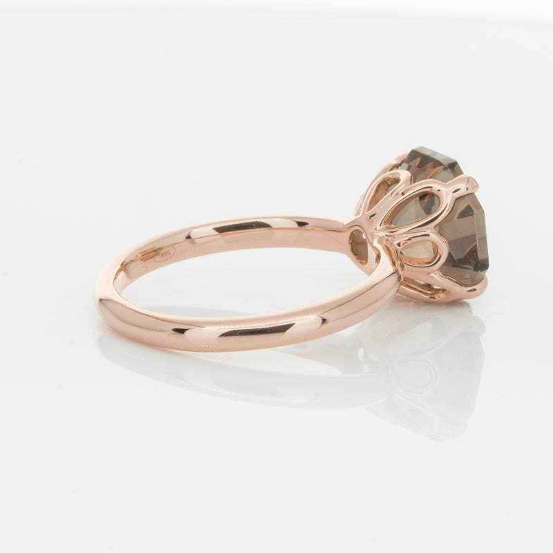 18ct Rose Gold Smoky Quartz Octavia Ring-Ring-Walker & Hall
