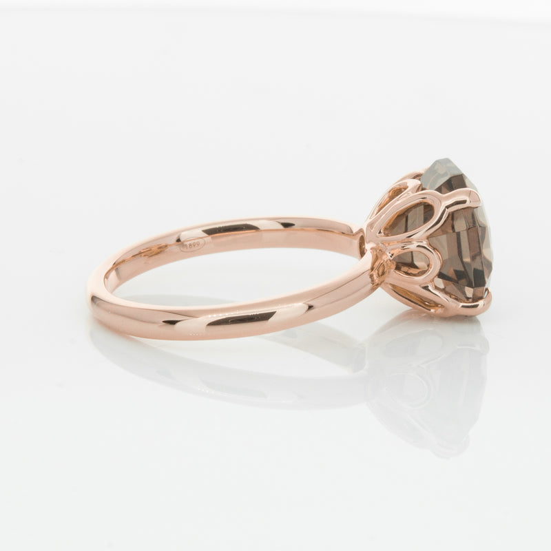 18ct Rose Gold Smoky Quartz Octavia Ring-Ring-Walker & Hall