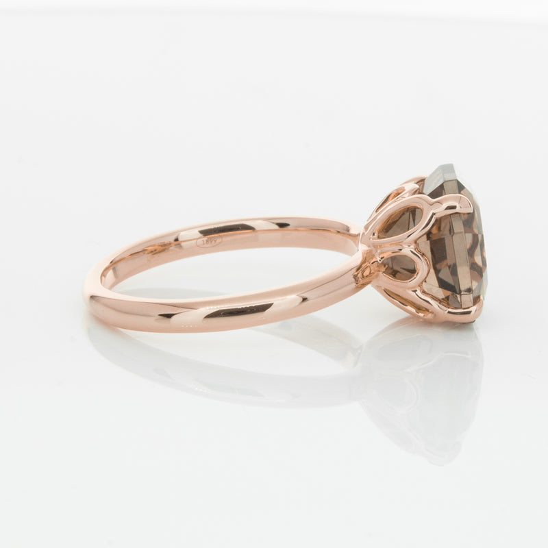 18ct Rose Gold Smoky Quartz Octavia Ring-Ring-Walker & Hall