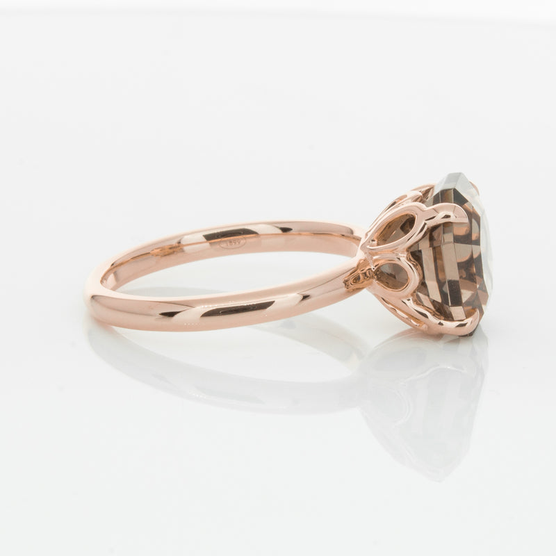 18ct Rose Gold Smoky Quartz Octavia Ring-Ring-Walker & Hall