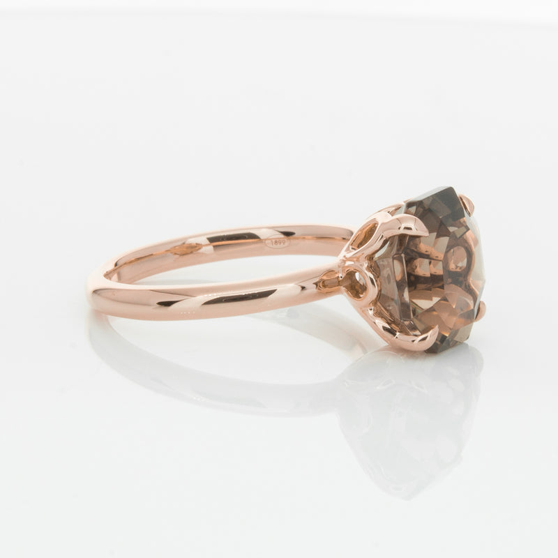 18ct Rose Gold Smoky Quartz Octavia Ring-Ring-Walker & Hall