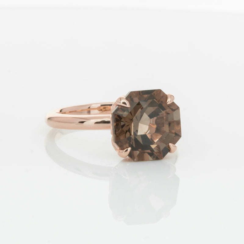 18ct Rose Gold Smoky Quartz Octavia Ring-Ring-Walker & Hall
