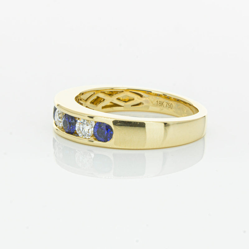 18ct Yellow Gold Sapphire & Diamond Tigris Ring-Ring-Walker & Hall