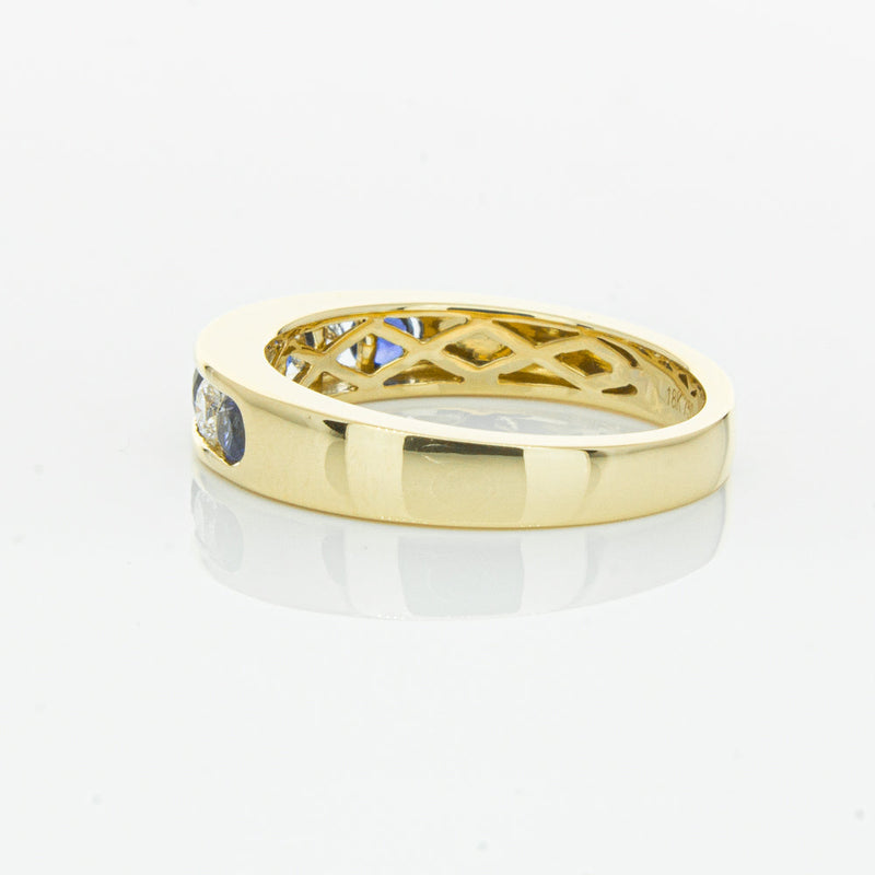 18ct Yellow Gold Sapphire & Diamond Tigris Ring-Ring-Walker & Hall
