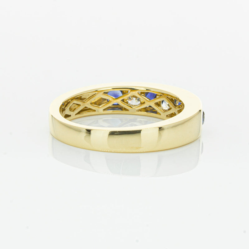 18ct Yellow Gold Sapphire & Diamond Tigris Ring-Ring-Walker & Hall