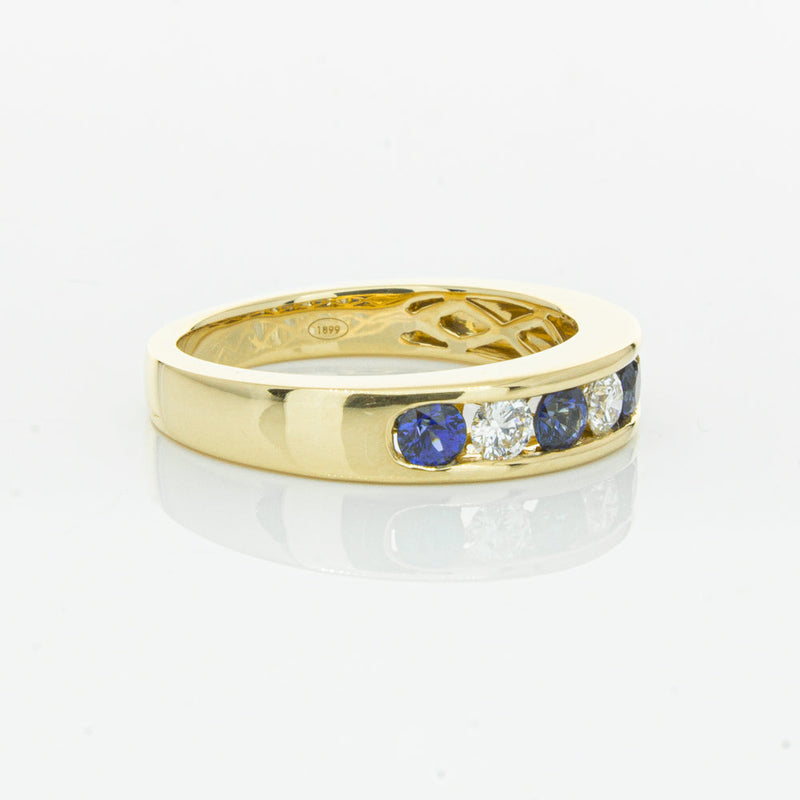 18ct Yellow Gold Sapphire & Diamond Tigris Ring-Ring-Walker & Hall