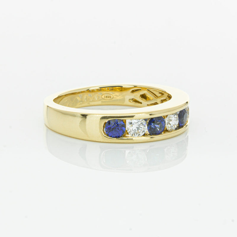 18ct Yellow Gold Sapphire & Diamond Tigris Ring-Ring-Walker & Hall