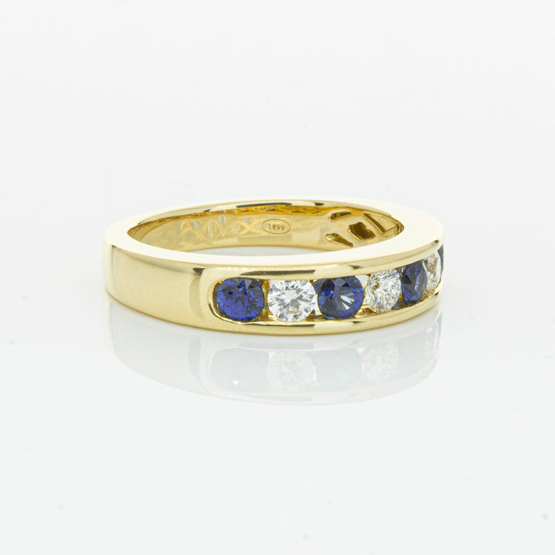 18ct Yellow Gold Sapphire & Diamond Tigris Ring-Ring-Walker & Hall