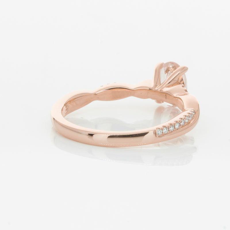 18ct Rose Gold Morganite & Diamond Ring-Ring-Walker & Hall