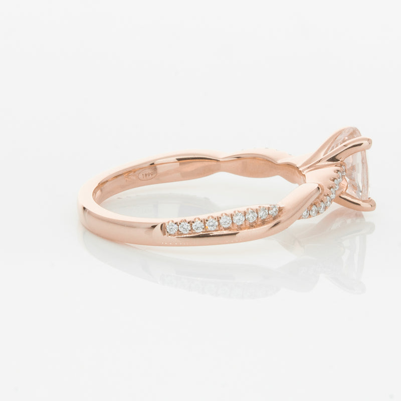 18ct Rose Gold Morganite & Diamond Ring-Ring-Walker & Hall