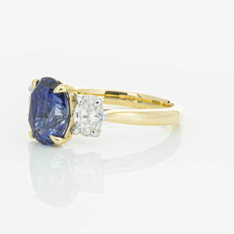 18ct Yellow Gold Sapphire & Diamond Ring-Ring-Walker & Hall