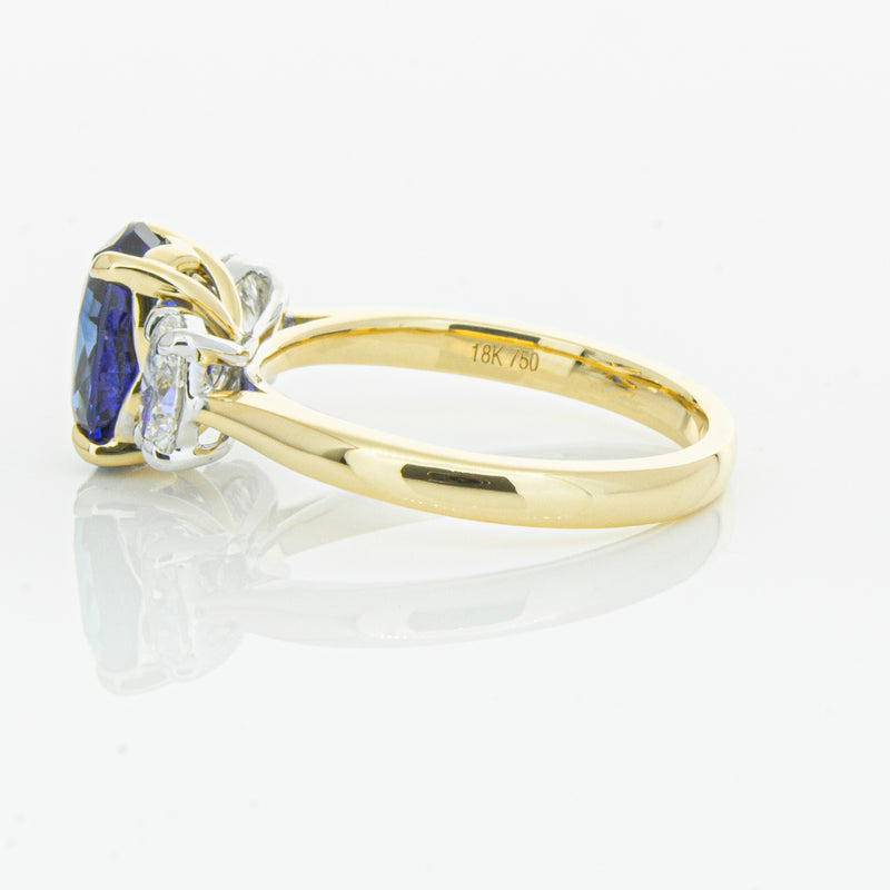 18ct Yellow Gold Sapphire & Diamond Ring-Ring-Walker & Hall