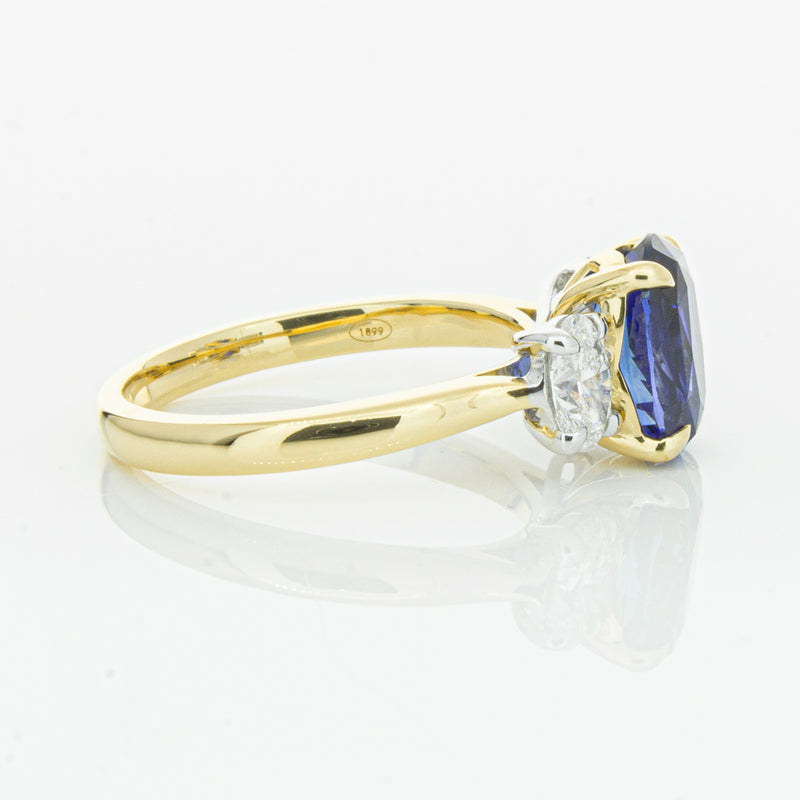 18ct Yellow Gold Sapphire & Diamond Ring-Ring-Walker & Hall