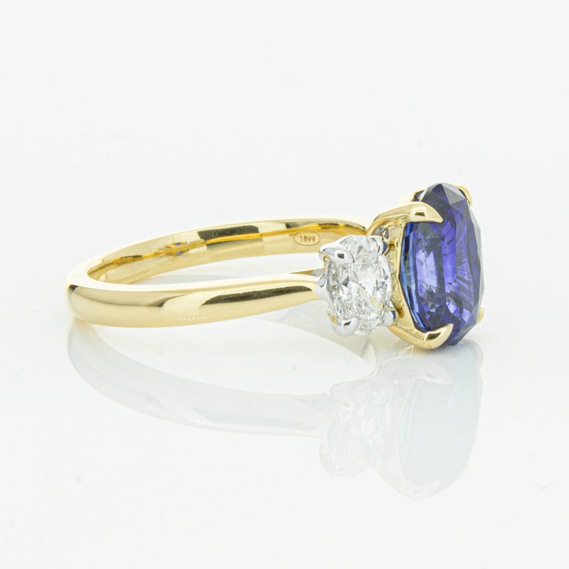 18ct Yellow Gold Sapphire & Diamond Ring-Ring-Walker & Hall