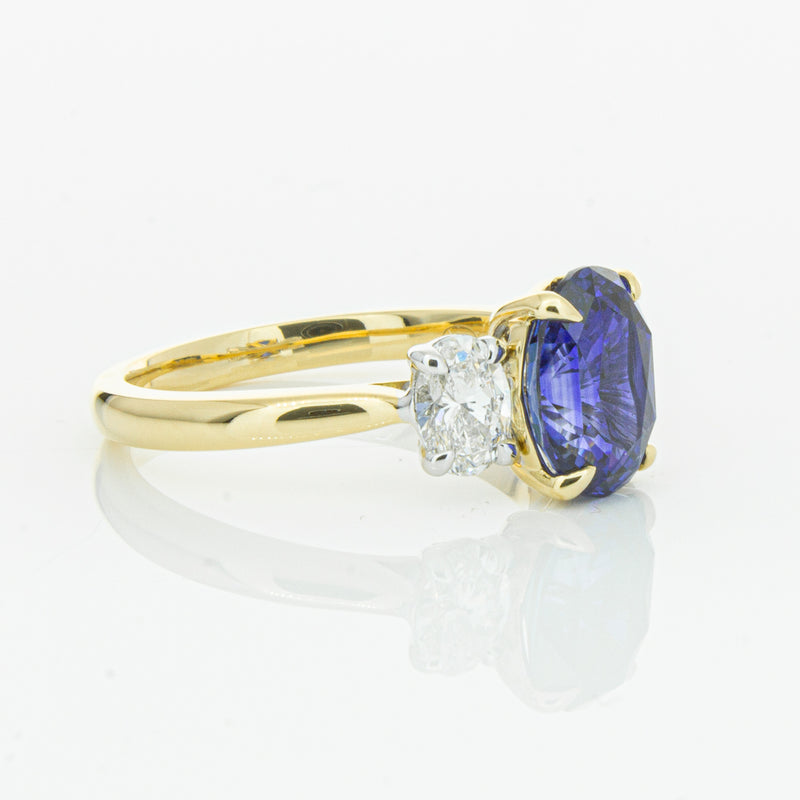 18ct Yellow Gold Sapphire & Diamond Ring-Ring-Walker & Hall