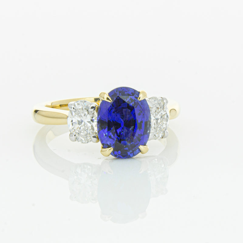 18ct Yellow Gold Sapphire & Diamond Ring-Ring-Walker & Hall