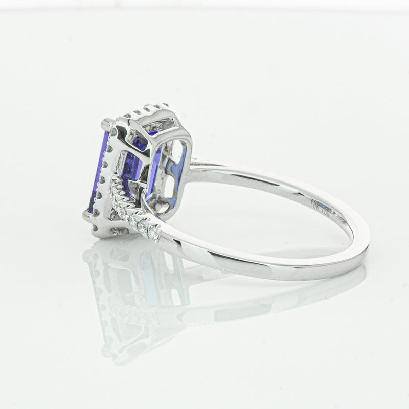 18ct White Gold Tanzanite & Diamond Ring-Ring-Walker & Hall