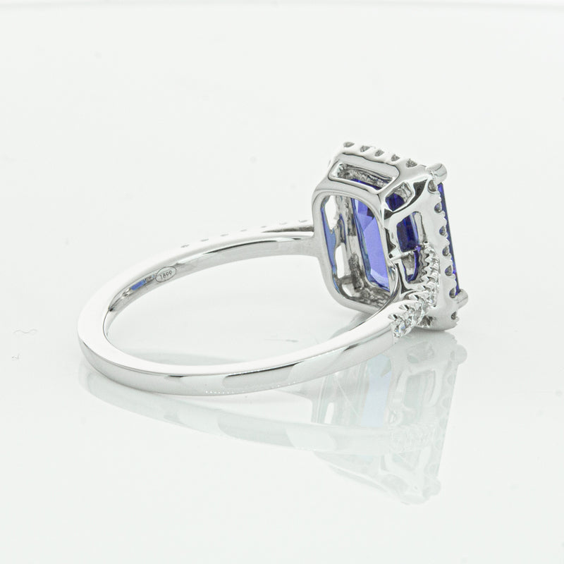 18ct White Gold Tanzanite & Diamond Ring-Ring-Walker & Hall