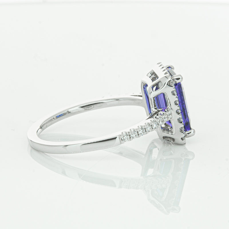 18ct White Gold Tanzanite & Diamond Ring-Ring-Walker & Hall