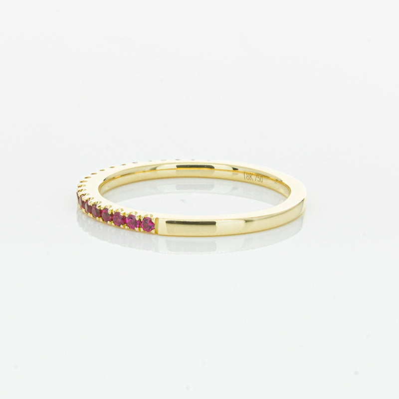 18ct Yellow Gold Ruby Millie Band-Ring-Walker & Hall