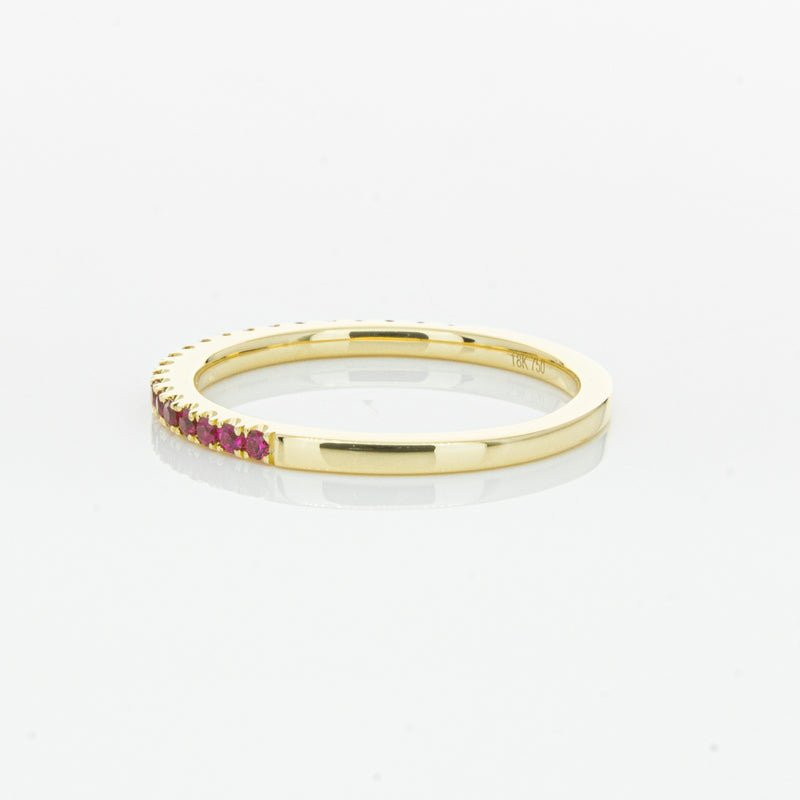18ct Yellow Gold Ruby Millie Band-Ring-Walker & Hall