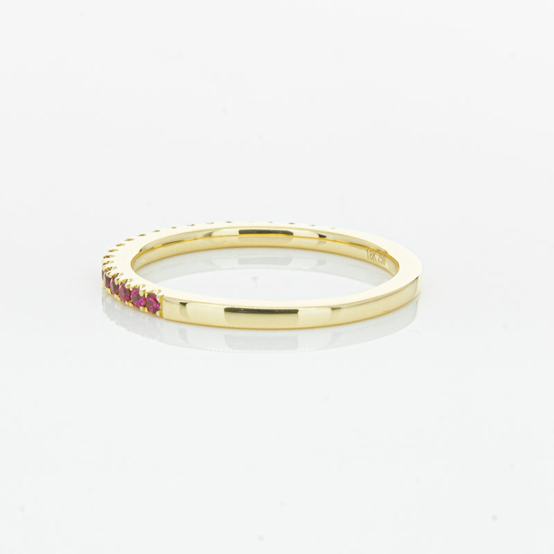 18ct Yellow Gold Ruby Millie Band-Ring-Walker & Hall