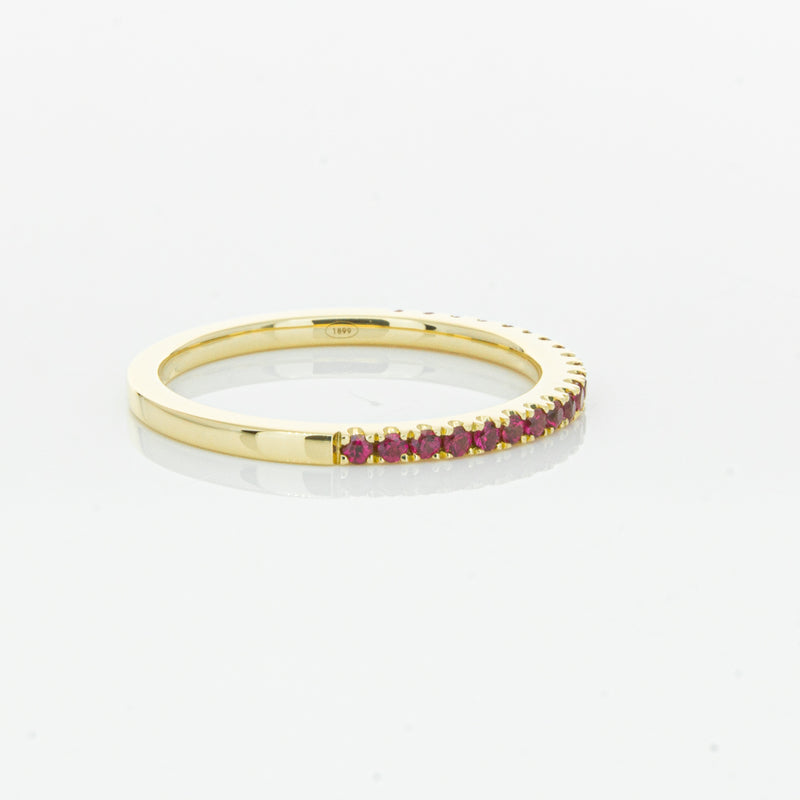 18ct Yellow Gold Ruby Millie Band-Ring-Walker & Hall