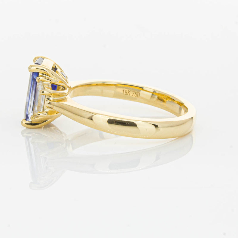 18ct Yellow Gold Sapphire & Diamond Three Stone Ring-Ring-Walker & Hall