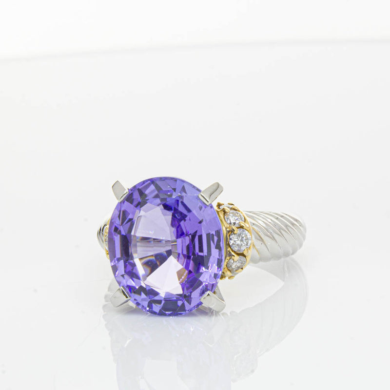 Deja Vu Platinum 5.60ct Tanzanite & Diamond Ring-Ring-Walker & Hall
