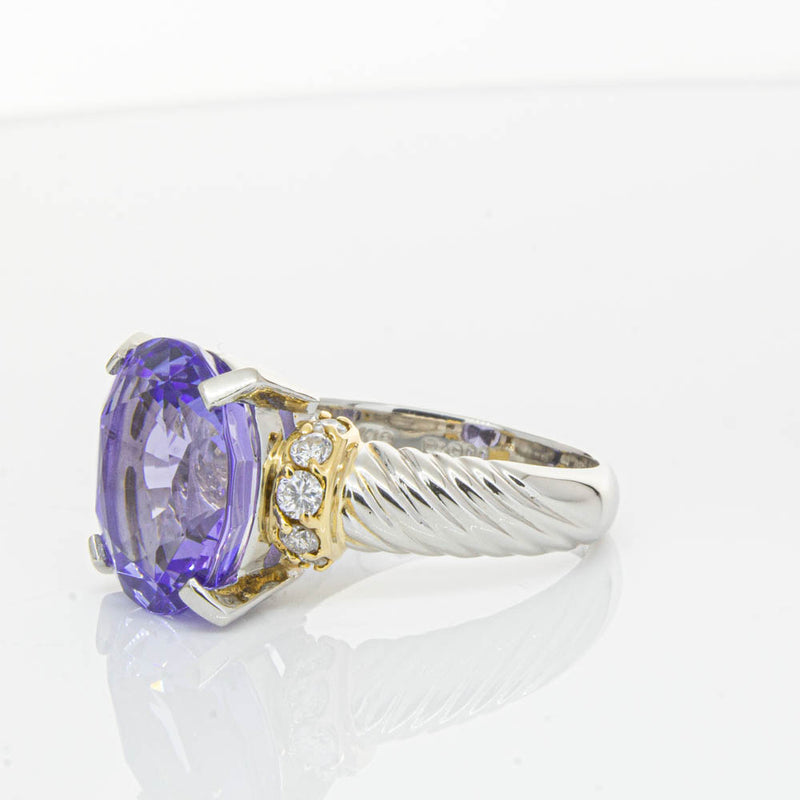 Deja Vu Platinum 5.60ct Tanzanite & Diamond Ring-Ring-Walker & Hall