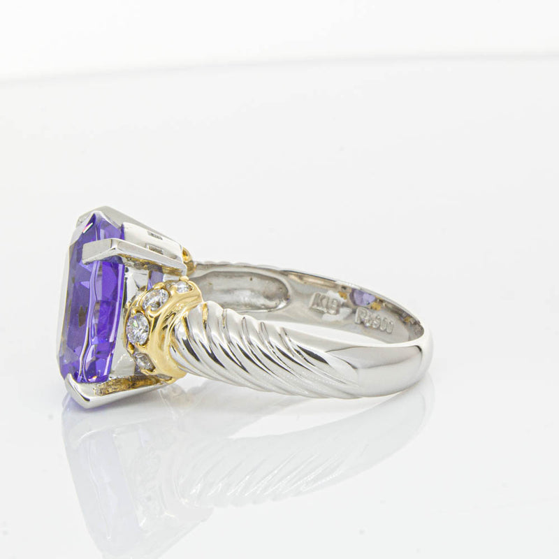 Deja Vu Platinum 5.60ct Tanzanite & Diamond Ring-Ring-Walker & Hall