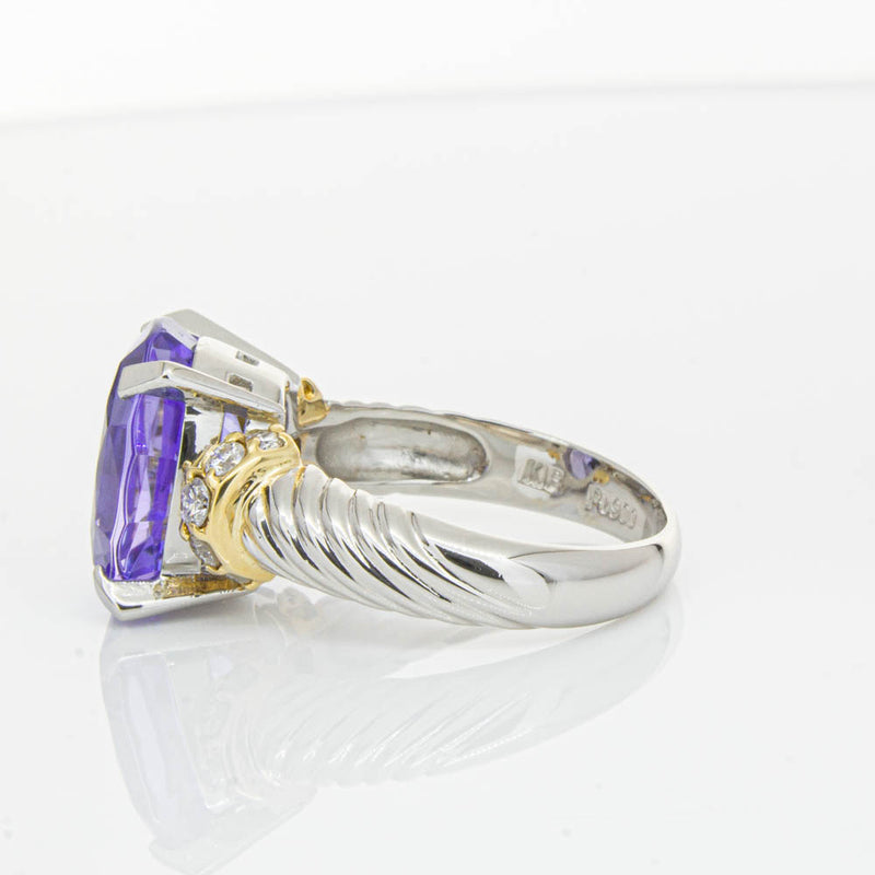 Deja Vu Platinum 5.60ct Tanzanite & Diamond Ring-Ring-Walker & Hall