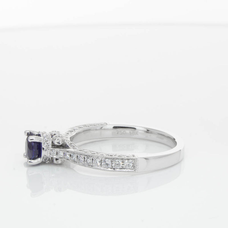 18ct White Gold Sapphire & Diamond Ring-Ring-Walker & Hall