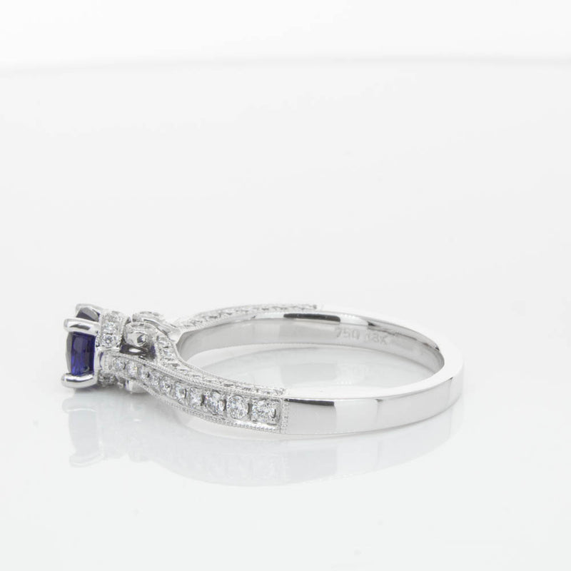 18ct White Gold Sapphire & Diamond Ring-Ring-Walker & Hall
