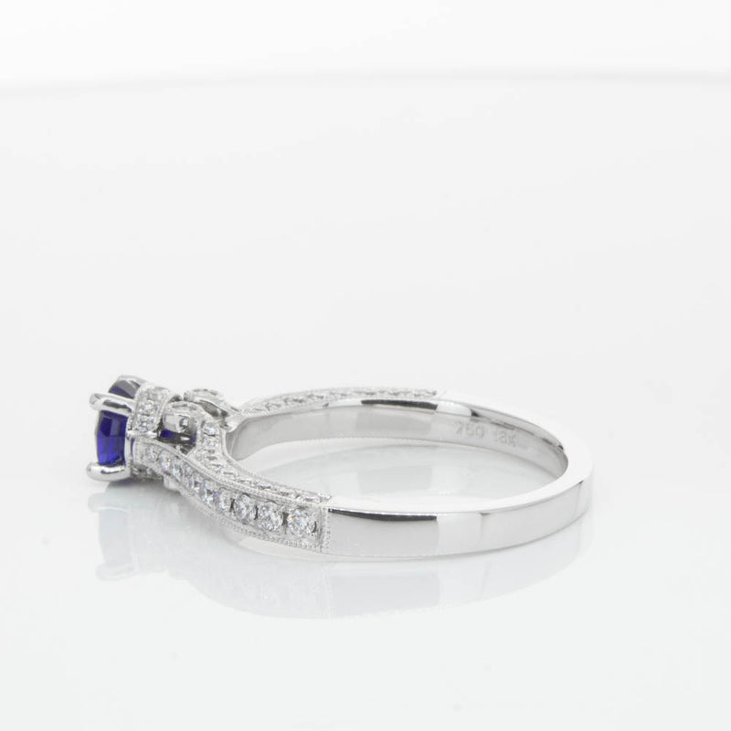 18ct White Gold Sapphire & Diamond Ring-Ring-Walker & Hall