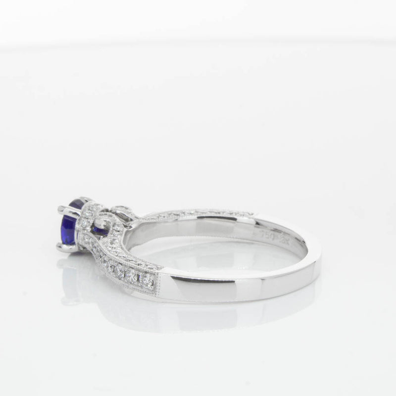18ct White Gold Sapphire & Diamond Ring-Ring-Walker & Hall