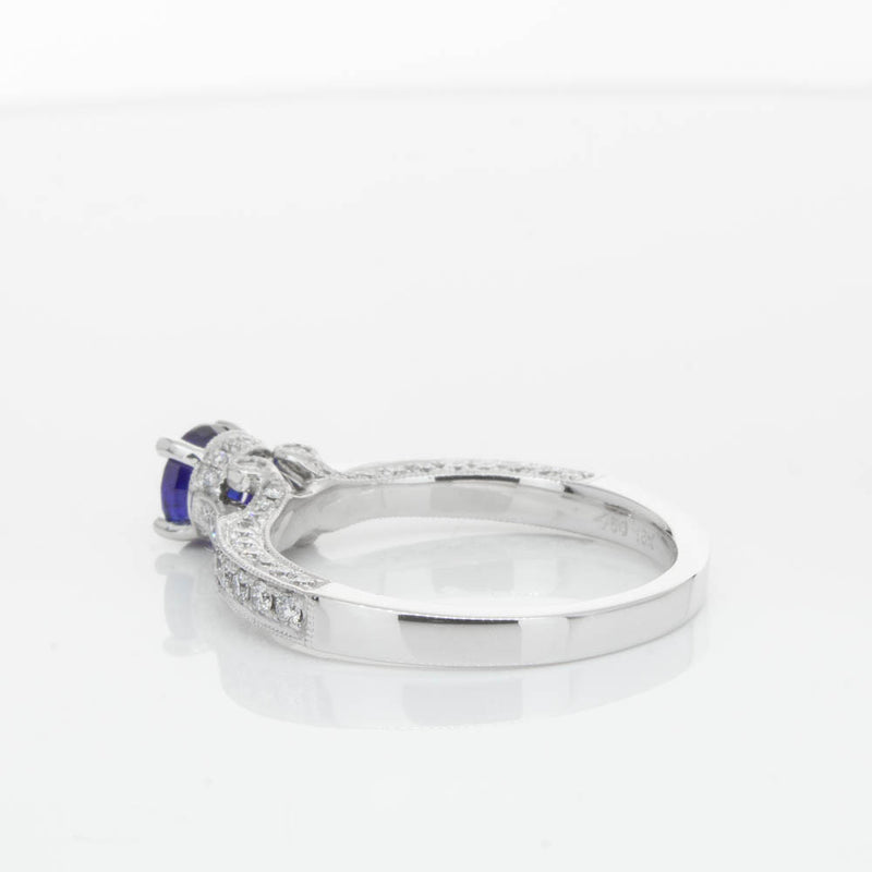 18ct White Gold Sapphire & Diamond Ring-Ring-Walker & Hall
