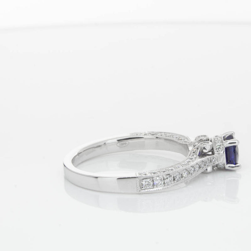 18ct White Gold Sapphire & Diamond Ring-Ring-Walker & Hall