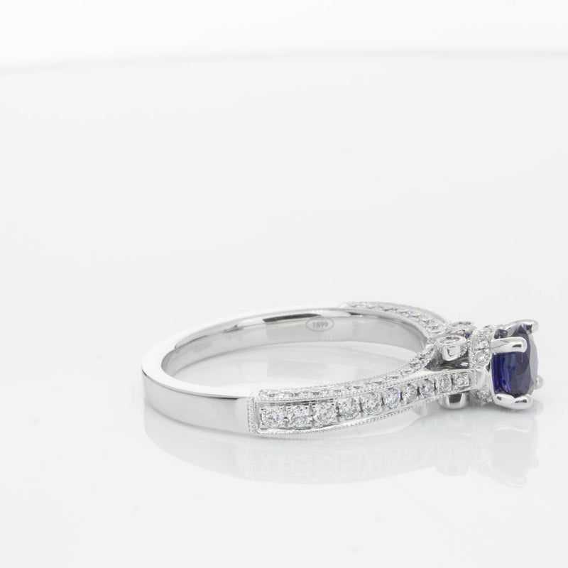 18ct White Gold Sapphire & Diamond Ring-Ring-Walker & Hall