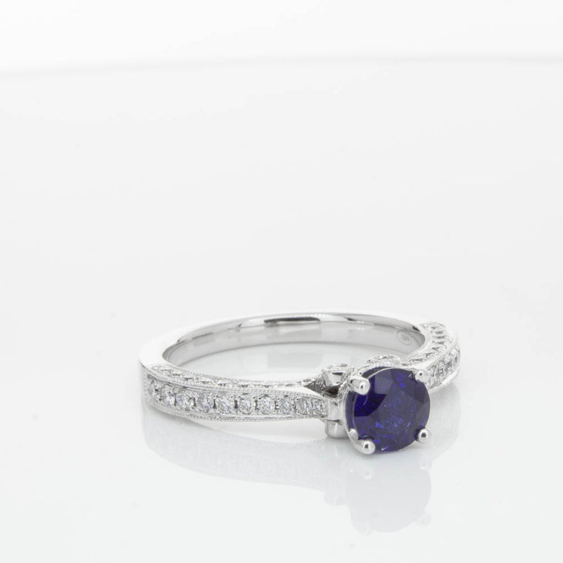 18ct White Gold Sapphire & Diamond Ring-Ring-Walker & Hall