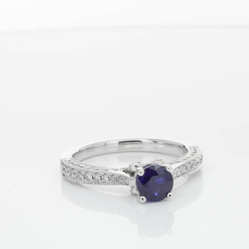 18ct White Gold Sapphire & Diamond Ring-Ring-Walker & Hall
